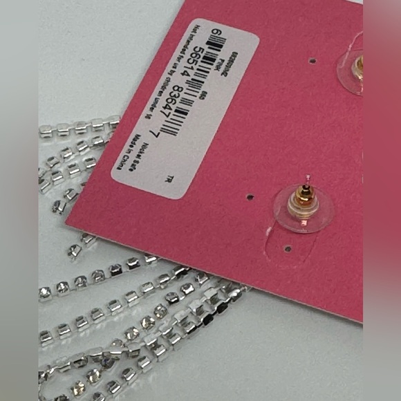 ISAAC MIZRAHI Silver Tone Crystal Dangling Post  Earrings - Picture 3 of 9